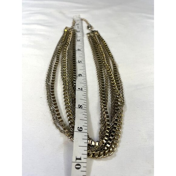 Vintage Womens Gold 12 Strands Chain Necklace SKU 6403 - Picture 5 of 6